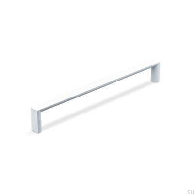 Puxador de móvel oblongo Room 192, Metal, Branco Mate
