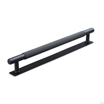 Puxador para móveis oblongo Salo 224, metal, preto fosco