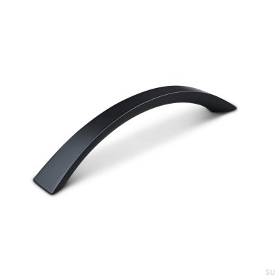 Puxador para móveis oblongo Terni 128, metal, preto fosco