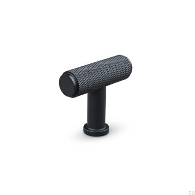 Puxador de metal para móveis T-Bar Salo Ruta preto fosco
