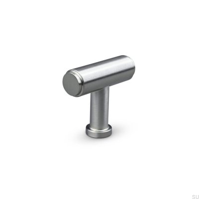 Puxador de metal para móveis T-Bar Salo, prata escovada