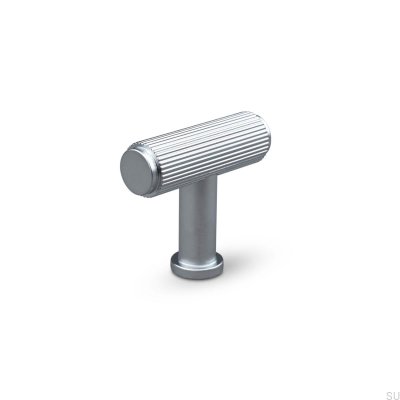 Puxador de móveis T-Bar Salo Stripe Metal Prata