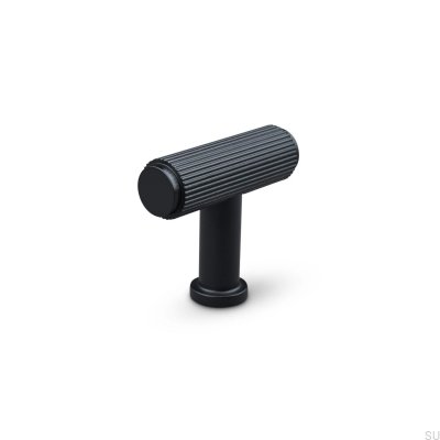 Puxador para móveis T-Bar Salo Stripe, metal preto fosco