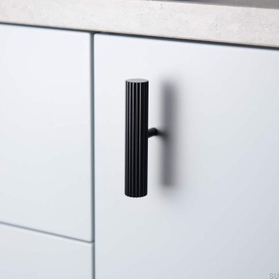 T-Bar Smögen Maçaneta para móveis preto fosco metal (2 peças)