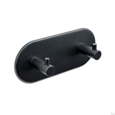 Cabide de parede Tours 120-2, metal, preto fosco
