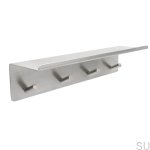 606066-41 Wieszak ścienny z półką Base Stalowy Szczotkowany