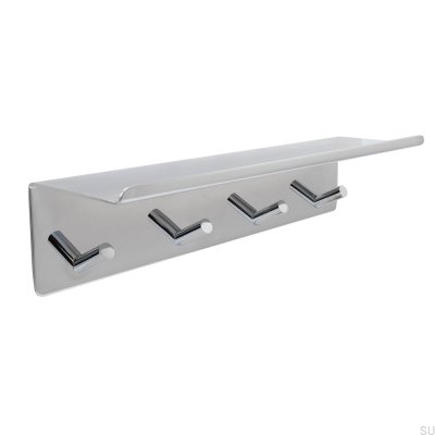 Rack de parede base com prateleira, cromo polido