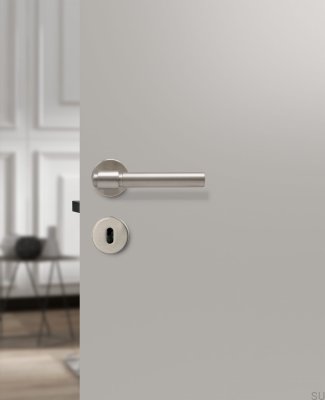 Maçaneta para portas Helix 200 em metal liso prateado