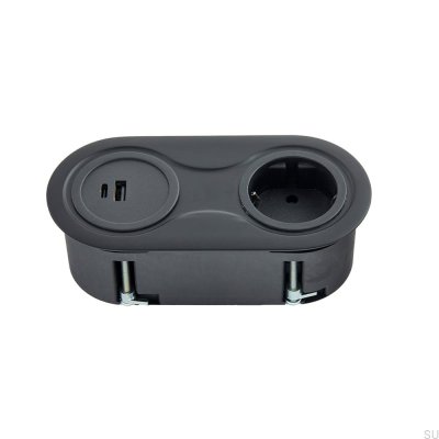 Tomada dupla com USB Infini Matte Black