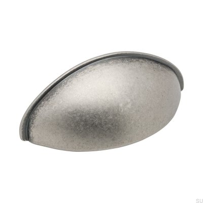 Puxador de móveis Shell 2532 64 envelhecido prata