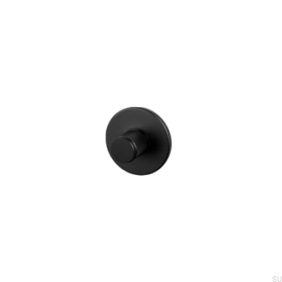 Fechadura com botão cruzado de 27 mm em aço preto, estilo escandinavo padrão.