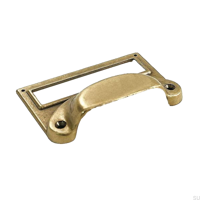 Puxador de móvel Shell com etiqueta Gold Antique
