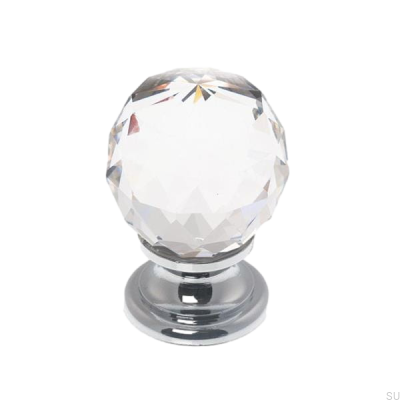 Puxador para móveis 9992 cristal Swarovski com base prateada
