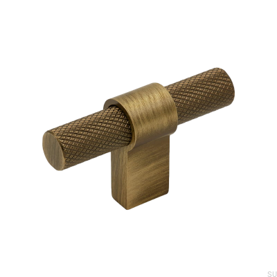 Maçaneta para móveis T-Bar Helix Bronze antigo