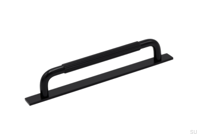 Puxador longitudinal para móvel com arruela Helix Stripe 160 Alumínio Preto