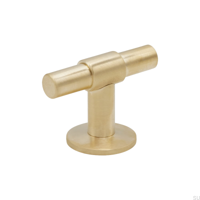 Maçaneta para móveis T-Bar Uniforme Latão Escovado Sem Pintura