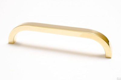 Puxador de móvel longo Slim 128 Gold Latão Polido Sem Pintura