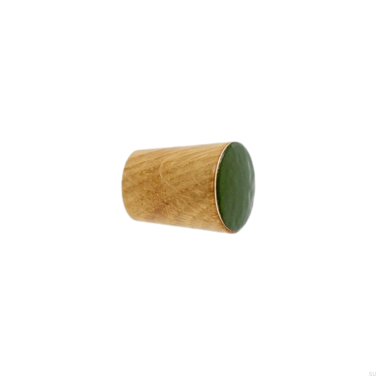 Galki do mebli SIMPLE CONE emaliowane 2 cm -   olej bezbarwny - ciemny zielony.jpg