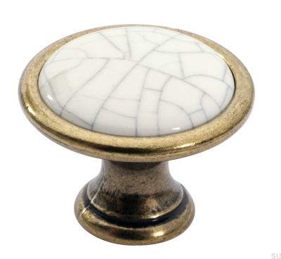 Puxador Móveis Ouro Antigo 1700 com Porcelana