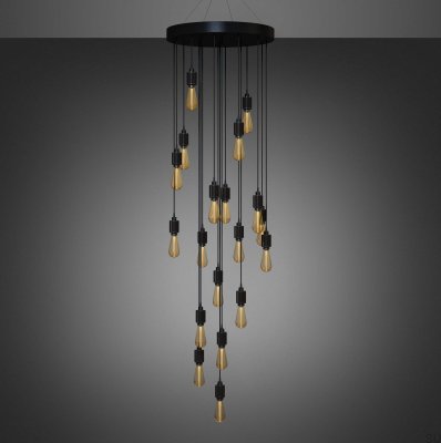 Lustre em cascata de metal pesado (selecionável a pedido)