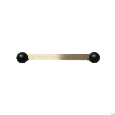 Puxador de móveis alongado Zoe Brass Brushed Unpainted com preto
