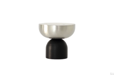 Puxador para móveis Kokeshi Mix 3032 alumínio preto com aço escovado