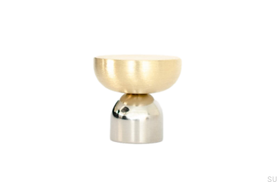 Botão para móveis Kokeshi Mix 3032 Aço polido com latão escovado