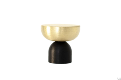 Kokeshi Mix 3032 puxador para móveis alumínio preto com latão escovado