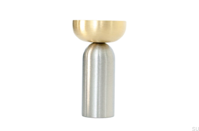 Cabide de parede Kokeshi Mix 3052 em aço escovado com latão escovado