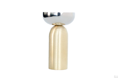 Cabide de parede Kokeshi Mix 3052 em latão escovado sem pintura com aço polido