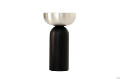 Cabide de parede preto de alumínio Kokeshi Mix 3052 com aço escovado
