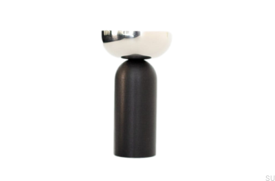 Cabide de parede preto de alumínio Kokeshi Mix 3052 com aço polido