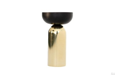 Cabide de parede Kokeshi Mix 3052 em latão polido sem pintura com alumínio preto