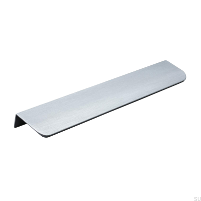 Puxador para móveis de borda Poppi 232, prata escovada