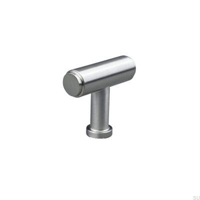 Puxador de metal para móveis T-Bar Salo, prata escovada