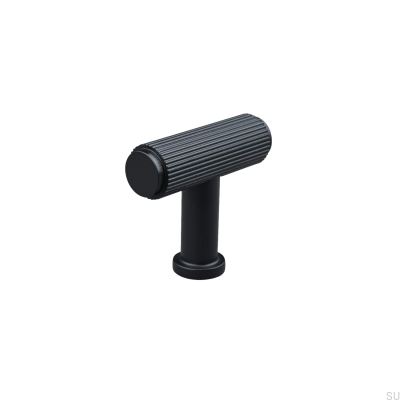 Puxador para móveis T-Bar Salo Stripe, metal preto fosco