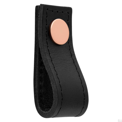 Botão para móveis de couro Loop Avio preto com cobre