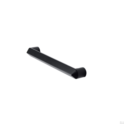Puxador para móveis oblongo Lysekil 192, metal, preto fosco