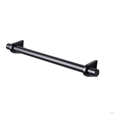 Puxador para móveis oblongo Marstrand 220, metal, preto fosco