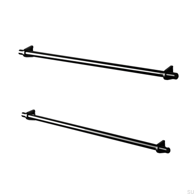 Puxador para móveis oblongo Marstrand 420, metal, preto fosco