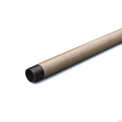 Rod Swept 558 Varão de guarda-roupa metal preto com couro marrom claro