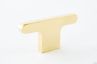 Puxador para móveis Flat Line 12, latão polido, sem verniz