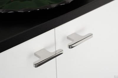 Puxador para móveis Flat Line 12, aço inoxidável polido