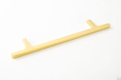 Puxador para móveis oblongo Flat Line 128, latão polido, sem verniz