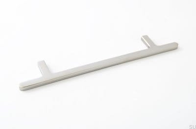 Puxador para móveis oblongo Flat Line 128, aço polido