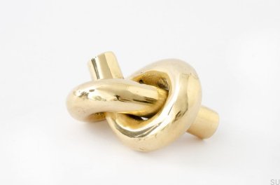 Puxador para móveis Knot 50, latão polido, sem verniz