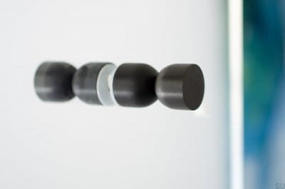 Botão para móvel dupla face Kokeshi 1832 Alumínio Preto