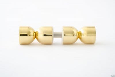 Puxador para móveis de dupla face Kokeshi 1832, latão polido, sem verniz
