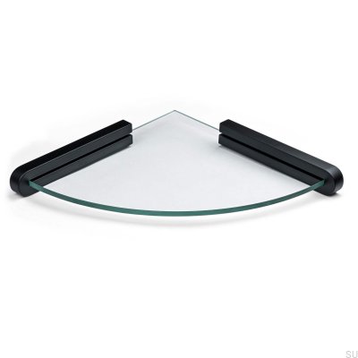 Prateleira de canto para banheiro Cannes, metal, preto fosco