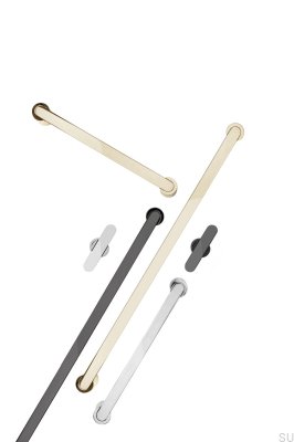 Puxador para móveis T-Bar Fusion preto titânio polido